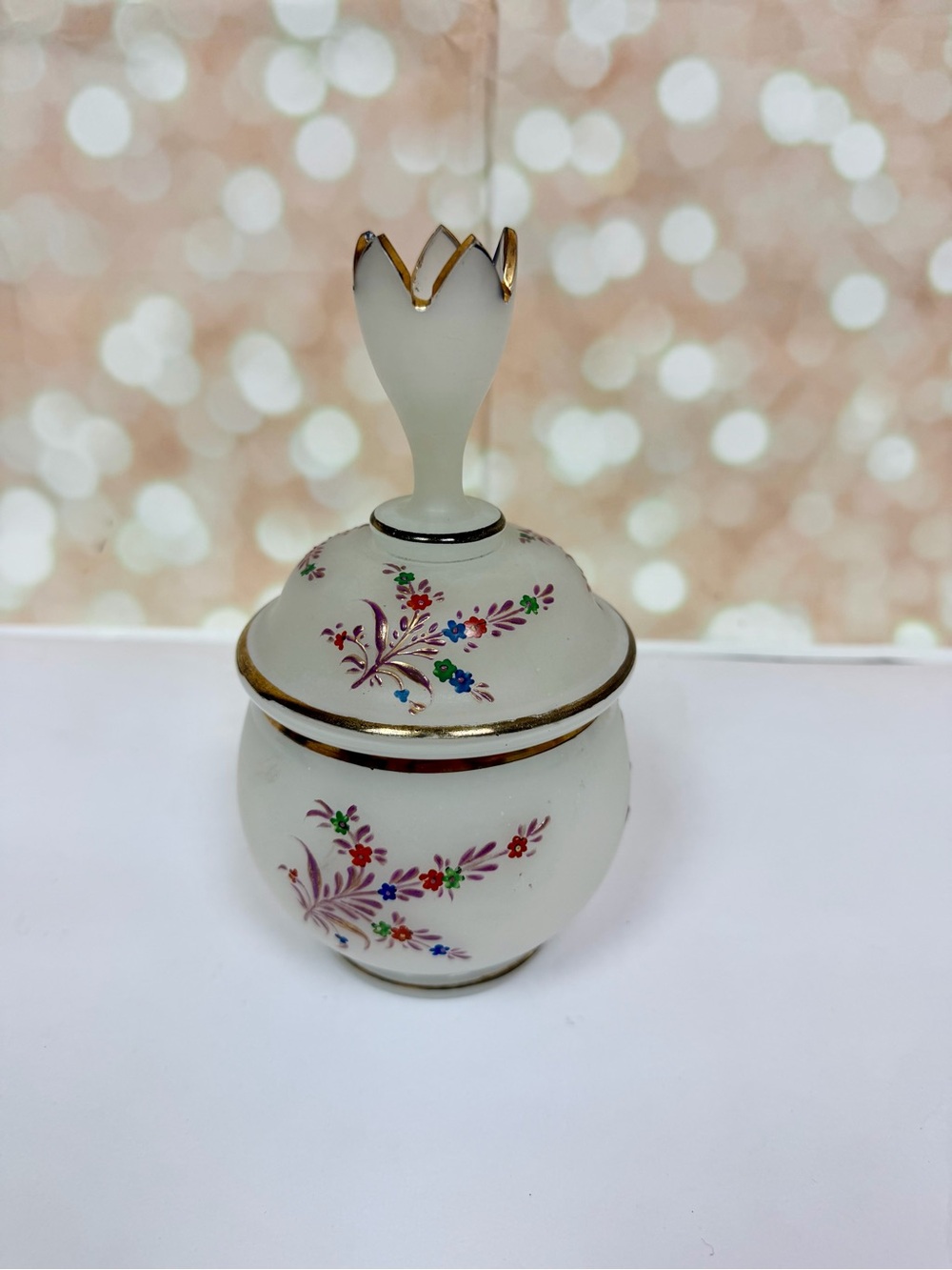 Vintage Bristol White Lidded Dresser Jar
